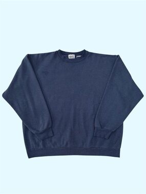 Vintage 90s Simply Basic Blank Crewneck Sweatshirt Faded Navy XL